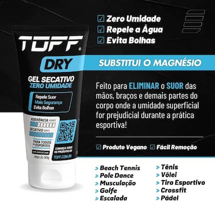 Imagem de Toff Dry Gel Secativo Zero Umidade Para as Mãos 60g Esportes