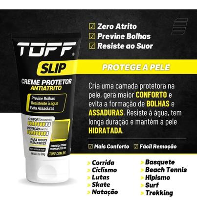 Imagem de Toff Slip Creme Antiatrito contra Assadura para Esportes 60g