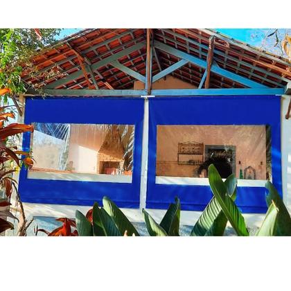 Imagem de Toldo Cortina Azul c/ visor - 1,80m x 1,90m - kit completo