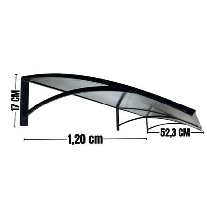 Imagem de Toldo para Proteção Janelas 1,2 metro x 50cm Preto e Fumê