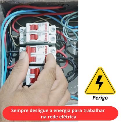 Imagem de Tomada 10A com interruptor simples duplo placa 4x4 Tramontina LIz Bca