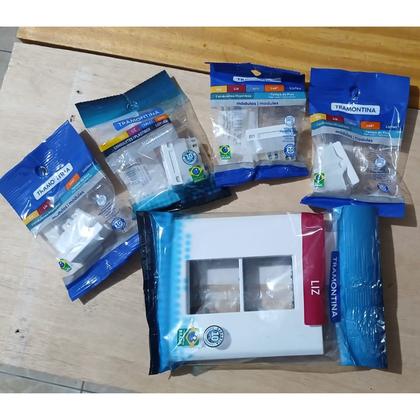 Imagem de Tomada 10A com interruptor simples duplo placa 4x4 Tramontina LIz Bca