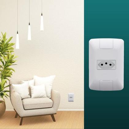 Imagem de Tomada 10A e Interruptor simples Tramontina kit 25 peças