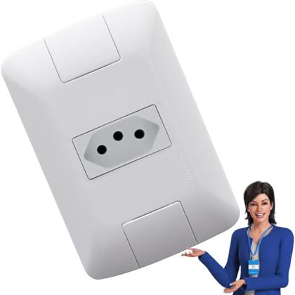 Imagem de Tomada 10A e Interruptor simples Tramontina kit 25 peças