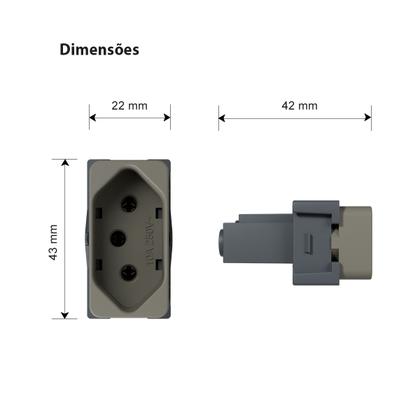 Imagem de Tomada 10A Três Pinos MarGirius B3 Argila