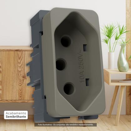 Imagem de Tomada 10A Três Pinos MarGirius B3 Argila