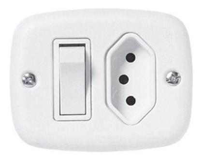 Imagem de Tomada 10ap Sistema x + Interruptor 1 tecla Simples 9016 Pluzie - Pluzie