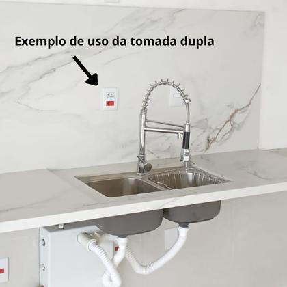 Imagem de Tomada 20A 220v e 10A 110V Liz Tramontina 2P+T placa 4x2 branca