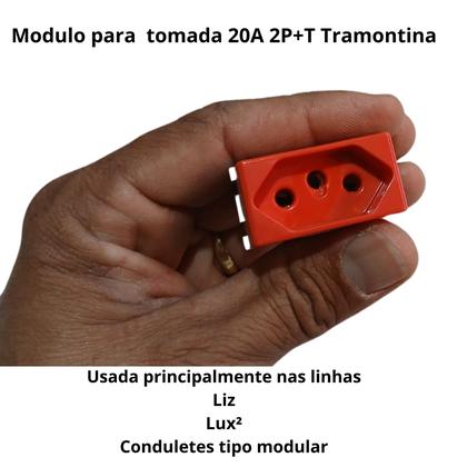 Imagem de Tomada 20A 220v e 10A 110V Liz Tramontina 2P+T placa 4x2 branca