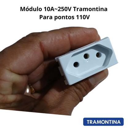 Imagem de Tomada 20A 220v e 10A 110V Liz Tramontina 2P+T placa 4x2 branca