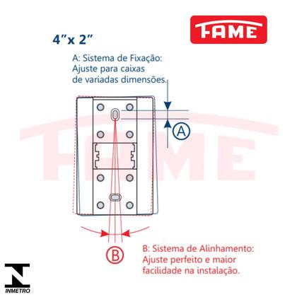Imagem de Tomada 2p+t 20a/250v Com Placa 4x2 Fame Modulare - Kit 3 Un