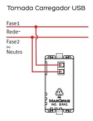 Imagem de Tomada 3 Pinos 10a + Carregador USB 1A Móvel Marmore Drywall Gesso Granito Móveis Pedra Embutir Marrom Margirius
