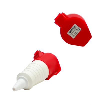 Imagem de Tomada acoplamento 3p+t 32a vermelho 6h 380/440v omg 4256