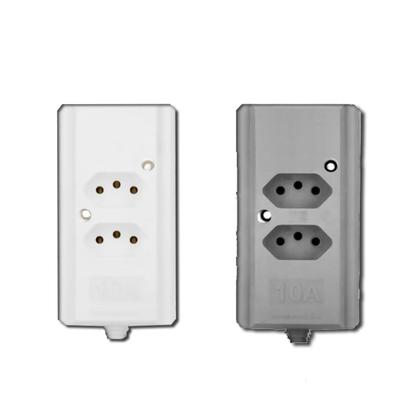 Imagem de Tomada Barra Dupla 2 Polos + T 10A Branca Interneed