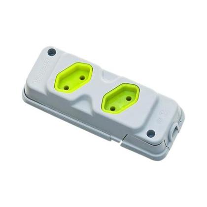 Imagem de Tomada Barra Fiolux Dupla 2P 20A Cinza