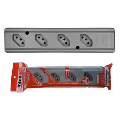 Imagem de Tomada Barra Interneed 2P+T. Cinza 20A. Quadrupla - Pro45