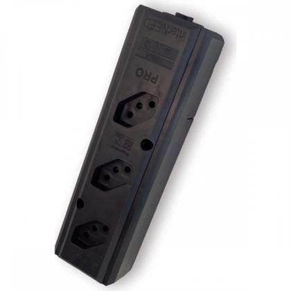 Imagem de Tomada Barra Interneed Pro45Â   Tripla 10/20A 2 Polos +Terra Preta 074182