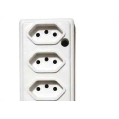 Imagem de Tomada Barra Naticon 2P+T. 10A. 4 Tomadas Branca