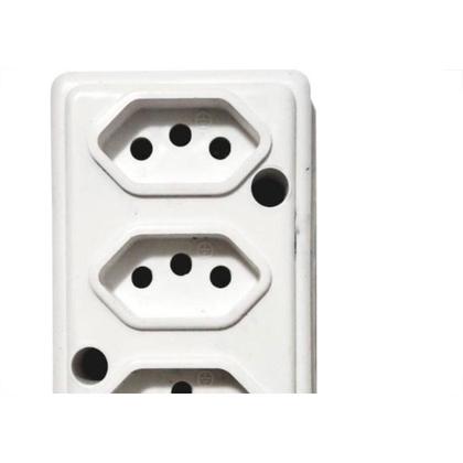 Imagem de Tomada Barra Naticon 2P+T. 20A. 3 Tomadas Branca