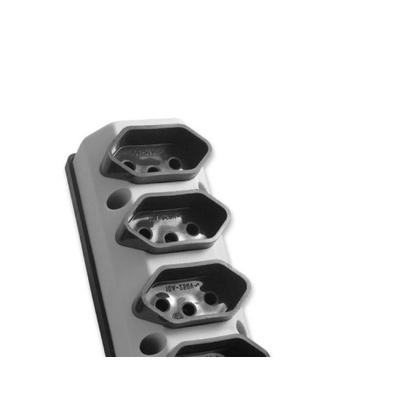 Imagem de Tomada Barra Perlex Quadrupla 2 Polos +Terra 10A Cinza 2200/2