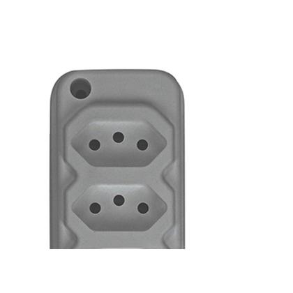 Imagem de Tomada Barra Techna Tripla 2P+T 10A Cinza