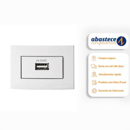Imagem de Tomada Carregador Usb P/Moveis 2a Branco Biv Sleek Margirius