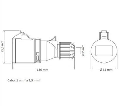 Imagem de Tomada De Acoplamento 3P T Azul 56255 TRAMONTINA