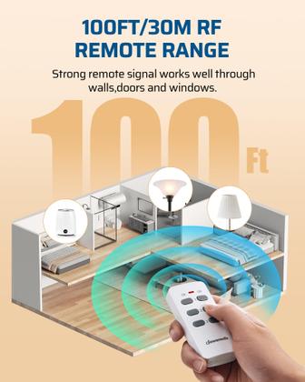 Imagem de Tomada de controle remoto sem fio DEWENWILS programável