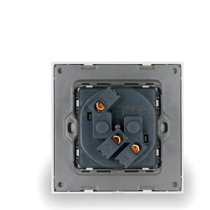 Imagem de Tomada De Cristal Cinza Delviz Padrão EU 110-250V 16A Embutida Na Parede