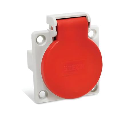 Imagem de Tomada De Embutir 2p+t 10a 250v Com Tampa Vermelha Steck