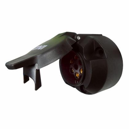 Imagem de Tomada de Engate Fêmea (Fixa) Nylon Preto com 6 Polos 12/24V ISO 1724 - DNI 8370