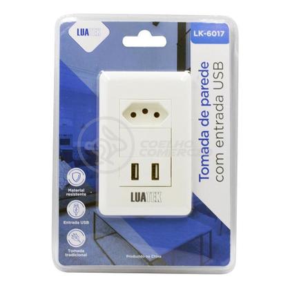 Imagem de Tomada de Parede 1 Entrada Fonte 2 USB 5v Smart House Casa Inteligente Carregador Celular 10A Bivolt