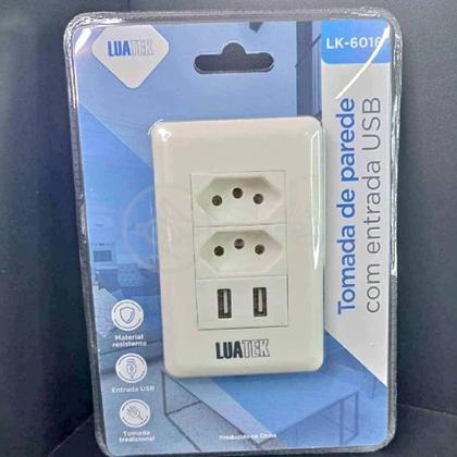 Imagem de Tomada de Parede 2 Entrada Fonte 2 USB 5v Smart House Casa Inteligente Carregador Celular 10A Bivolt