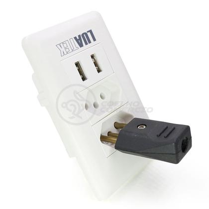 Imagem de Tomada de Parede 2 Entrada Fonte 2 USB 5v Smart House Casa Inteligente Carregador Celular 10A Bivolt