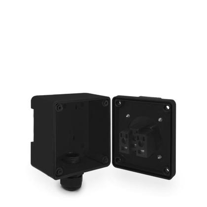 Imagem de Tomada de Sobrepor/Fixar em Trilho DIN 2P + T 20A Com Caixa Preta Padrão Brasileiro Sibratec