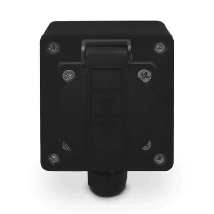 Imagem de Tomada de Sobrepor/Fixar em Trilho DIN 2P + T 20A Com Caixa Preta Padrão Brasileiro Sibratec