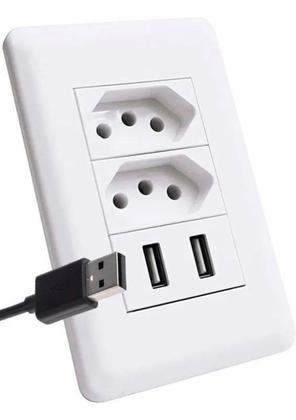 Imagem de Tomada Duo 2 Usb Carrega Carga Celular Smarthphone Tablet Nf