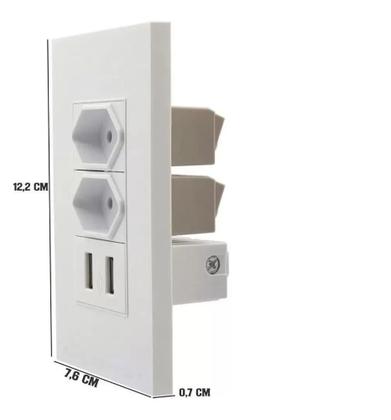 Imagem de Tomada Duo +2 Usb Carregador Cel Carga Celular 10a 5v 2100ma - Império