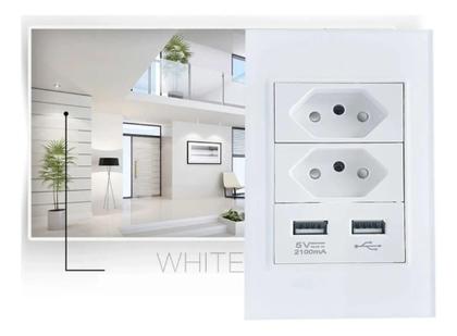 Imagem de Tomada Duo +2 Usb Carregador Cel Carga Celular 10a 5v 2100ma - Império