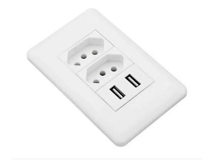 Imagem de Tomada Duo +2 Usb Carregador Cel Carga Celular 10a 5v 2100ma - Império