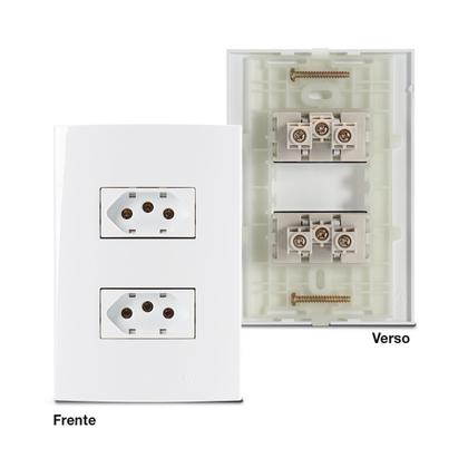 Imagem de Tomada Dupla 20a 2p+t 4x2 Branca Margirius Sleek
