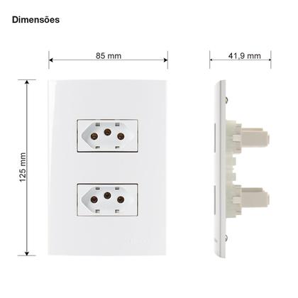 Imagem de Tomada Dupla 20a 2p+t 4x2 Branca Margirius Sleek