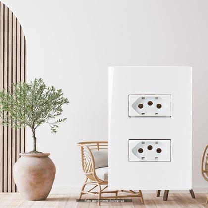 Imagem de Tomada Dupla 20a 2p+t 4x2 Branca Margirius Sleek