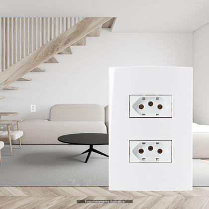 Imagem de Tomada Dupla 20a 2p+t 4x2 Branca Margirius Sleek