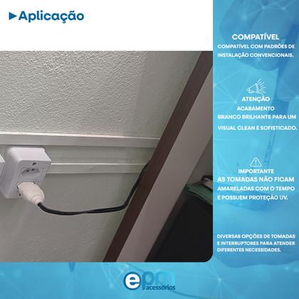 Imagem de Tomada Dupla 2p+t 10A Sobrepor Externo Com Placa Espelho Branco Com Inmetro Linha Viena