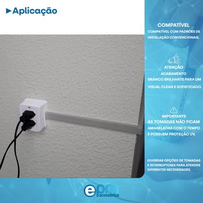 Imagem de Tomada Dupla 2p+t 20A Sobrepor Externo Com Placa Espelho Branco Com Inmetro Linha Viena