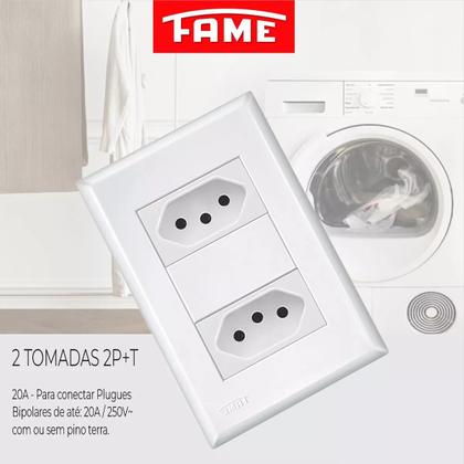 Imagem de Tomada Dupla 2p+t / 250v / 20 Ampères Fame Evidence - 2 Und