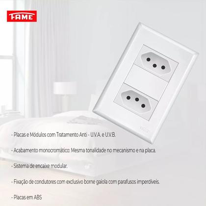 Imagem de Tomada Dupla 2p+t / 250v / 20 Ampères Fame Evidence - 2 Und