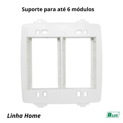 Imagem de Tomada dupla com 220v e 110v em placa 4x4 branca Home Blux