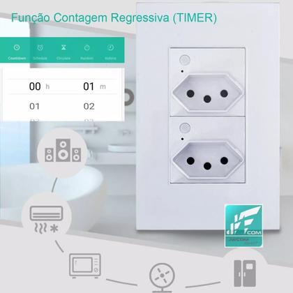 Imagem de Tomada Dupla De Parede 10a Inteligente Wifi - Alexa E Google